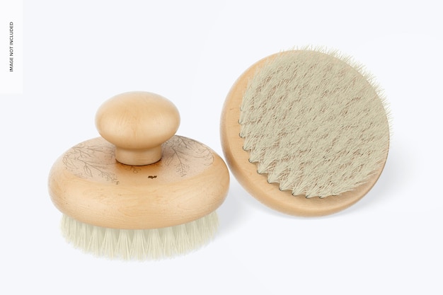 Round massager brushes mockup