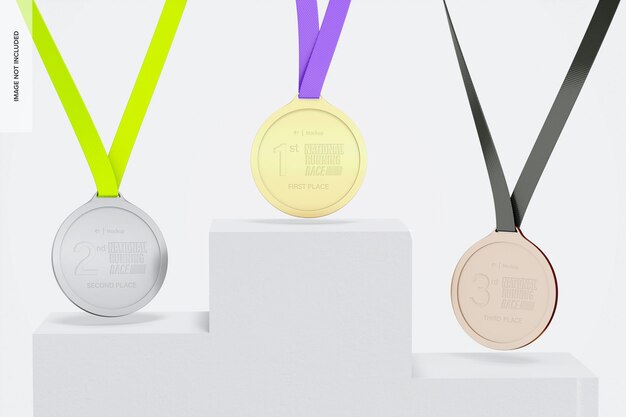 PSD round medals mockup set