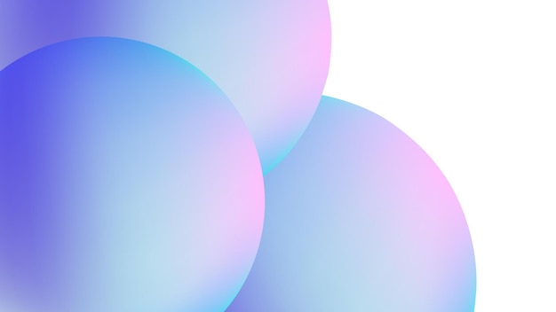 PSD round neon colored balls on an empty background png