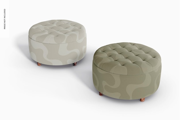 Round ottomans mockup