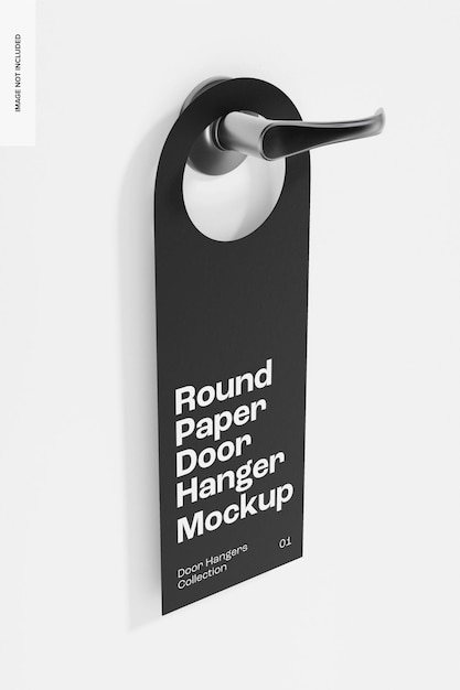 PSD round paper door hanger mockup