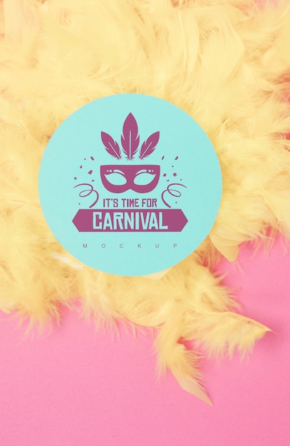 PSD mockup di carta rotondo con il concetto di carnevale