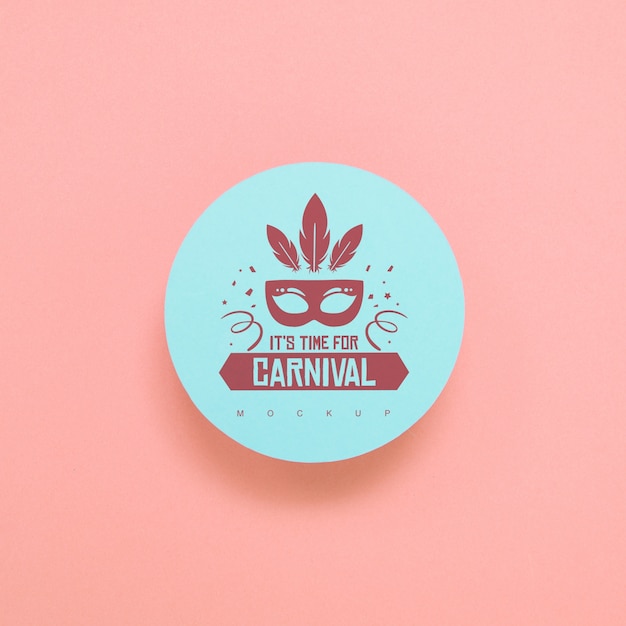 Round paper mockup with carnival concept