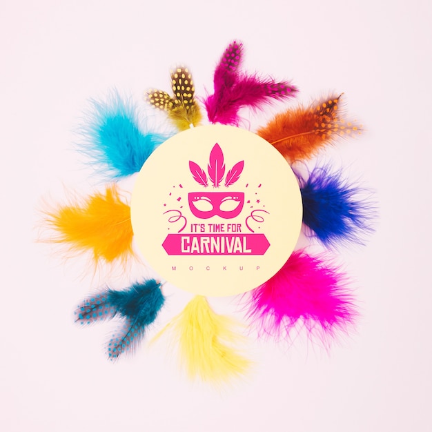 PSD round paper mockup with carnival concept