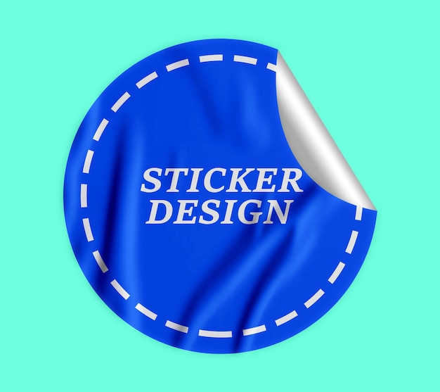 Round Peel Sticker Mockup