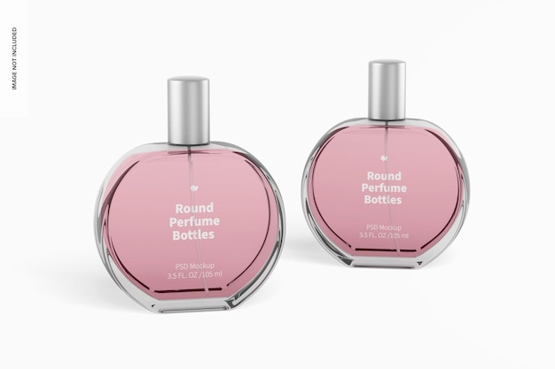 Round Perfume Bottles Mockup