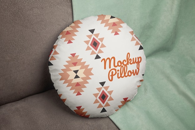 Round pillow mockup design