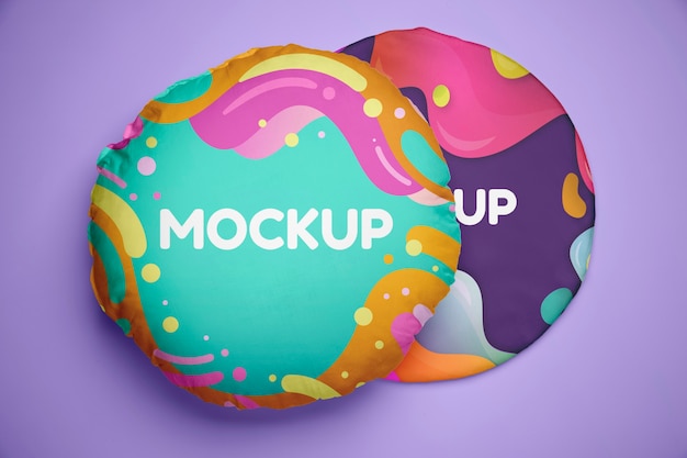 Round pillow mockup