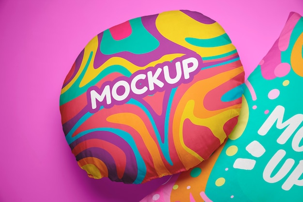 Round pillow mockup