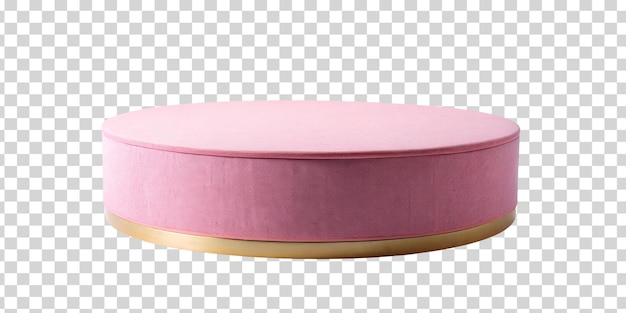 PSD round pink podium isolated on transparent background