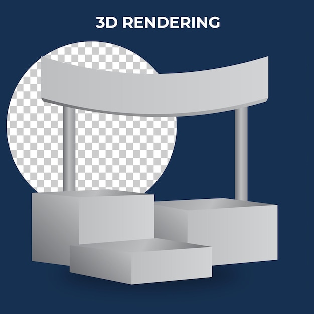 round product stand display mockup podium