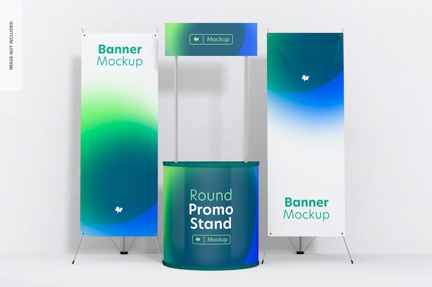 Mockup di stand promozionale rotondo 02