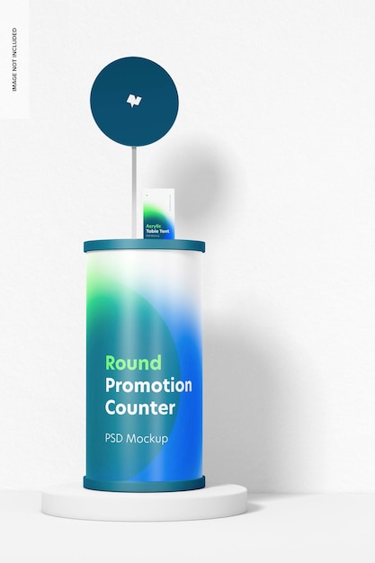 Round promotion counter mockup