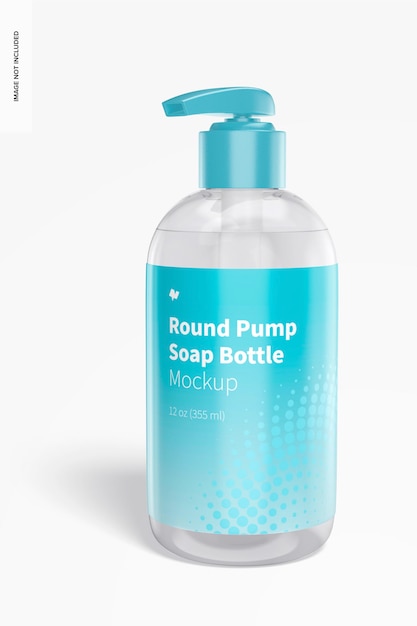 Round pump soap bottle mockup