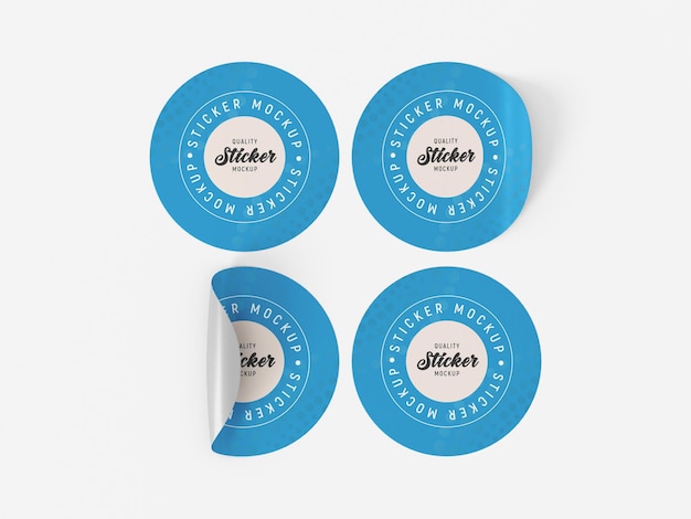 PSD round shape sticker mockup