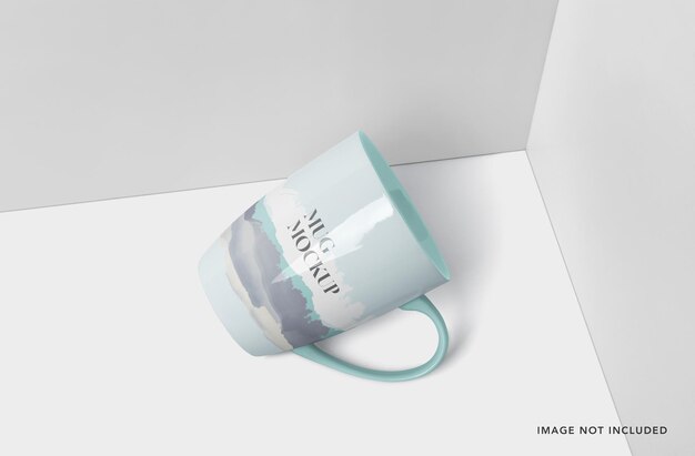 Round shaped mug mockup for crockery branding