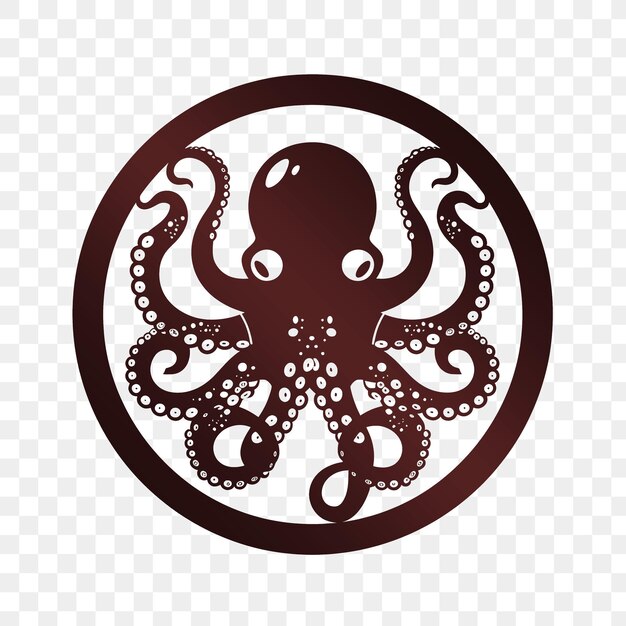 A round sign with an octopus on it