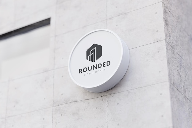 PSD round signboard mockup