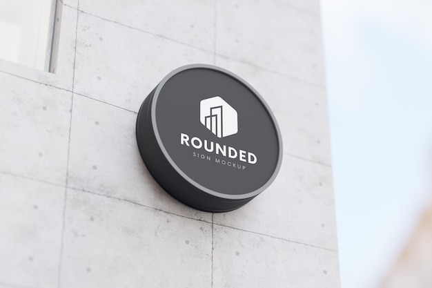 Round signboard mockup