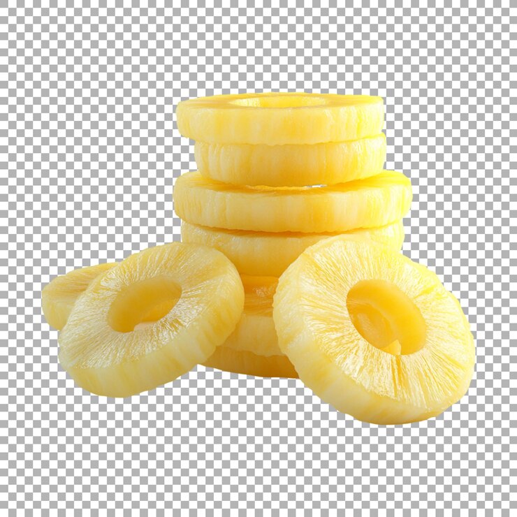 PSD round slices of pineapple on transparent background ai generated