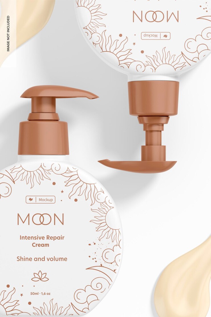 PSD round small jar of hair cream mockup, perspective