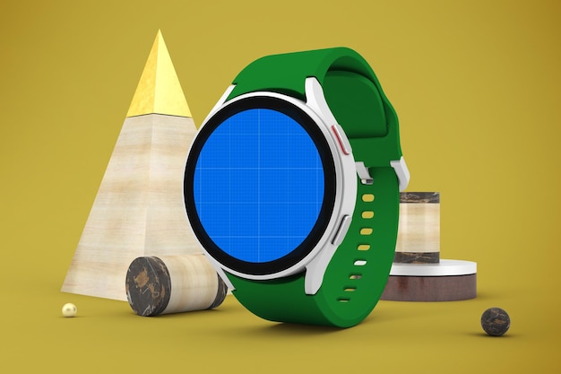 Mockup astratto rotondo per orologio intelligente