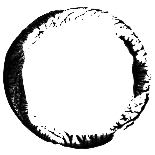 round smear of black paint on an empty background