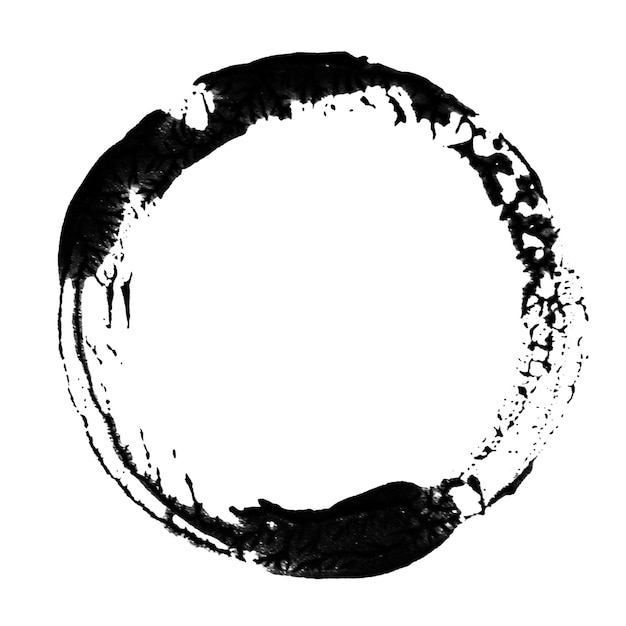 round smear of black paint on an empty background