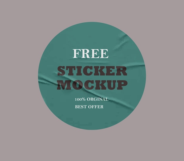 Round sticker design mockup psd