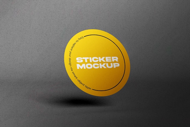 Round sticker mockup