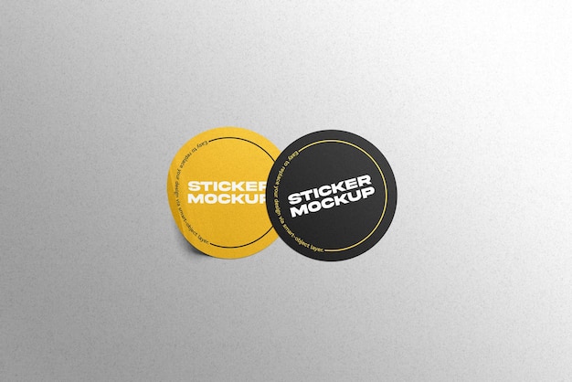 PSD round sticker mockup