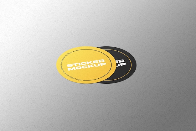 Round sticker mockup