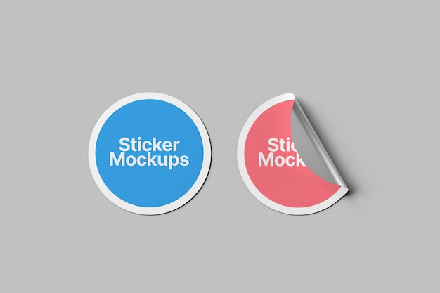 PSD round sticker mockup