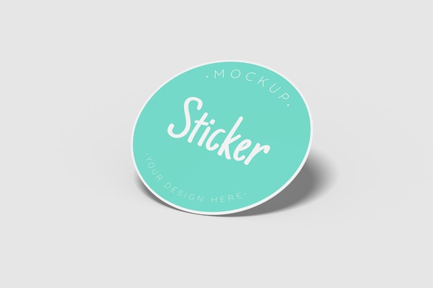 Round sticker mockup