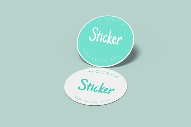 Round sticker mockup