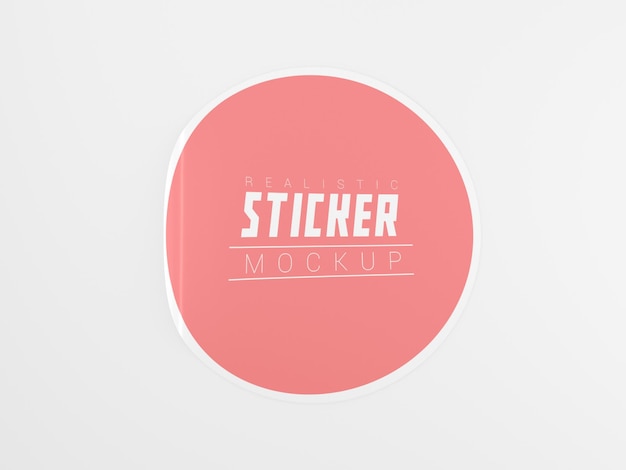 PSD round sticker mockup