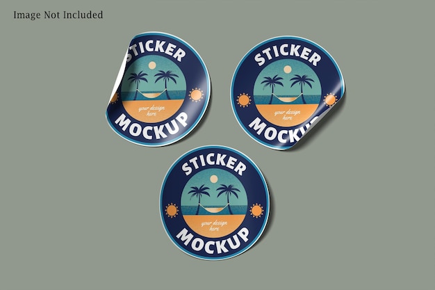 Round Sticker Mockup
