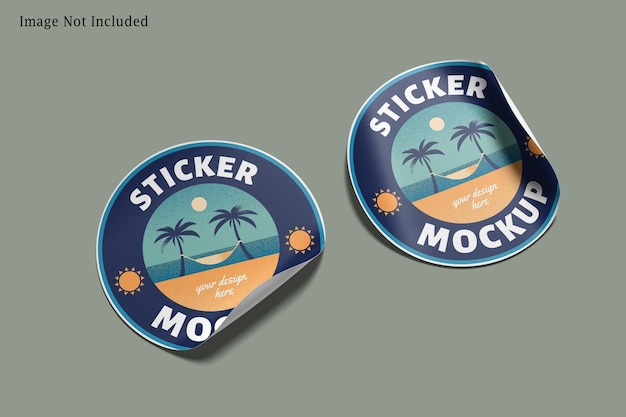 Round Sticker Mockup
