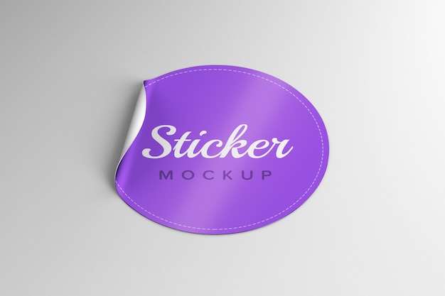 Round sticker mockup