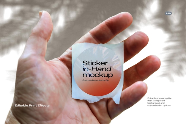 PSD round sticker mockup