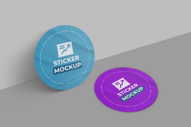 round sticker mockup
