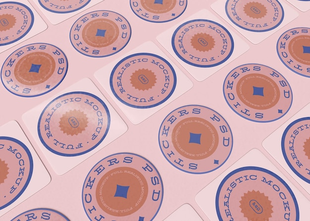 Round Stickers Mockup Set