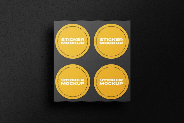 Round stickers set mockup