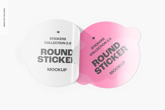 Round stickers with bar mockup, front view