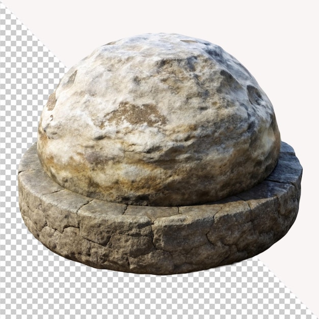 PSD round stone podium on transparent background