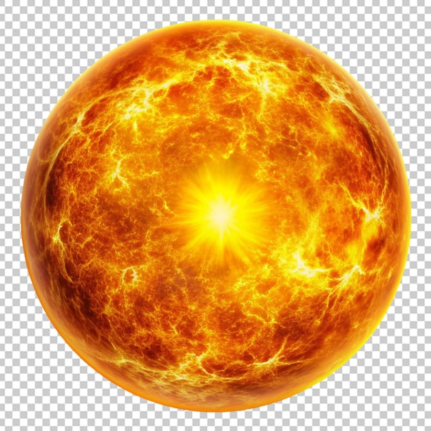 PSD round sun isolated on transparent background
