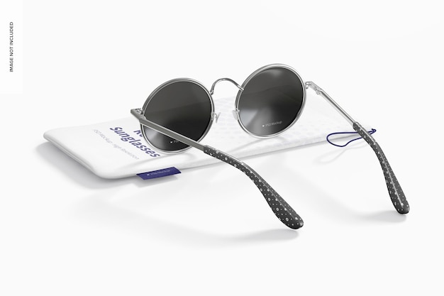 Round Sunglasses Mockup, Back View