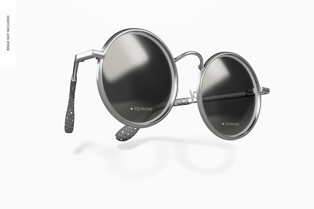 Round Sunglasses Mockup, Falling