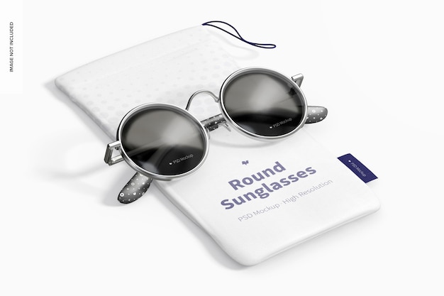 round sunglasses mockup