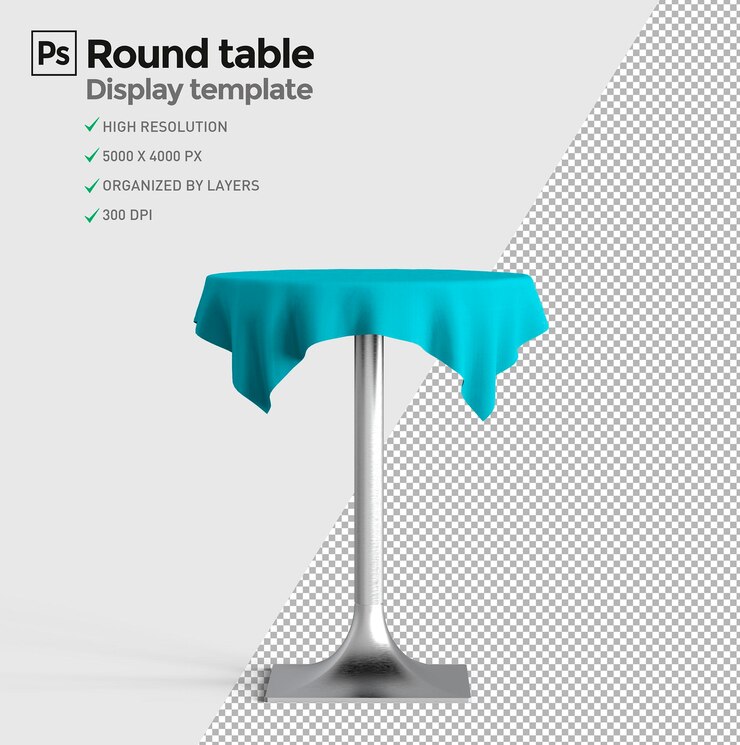 PSD round table to show product in presentations scene creator